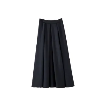 Late White Casual Long Skirt Women's Dark Blue
