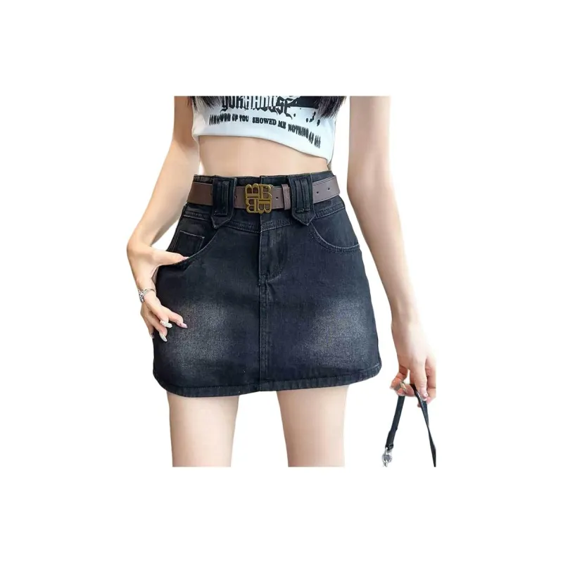 FAWENXIANGZI Denim Short Skirts Women's-6