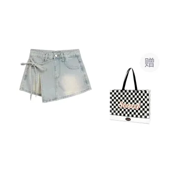 STARFEI Denim Short Skirts Women's Light Blue