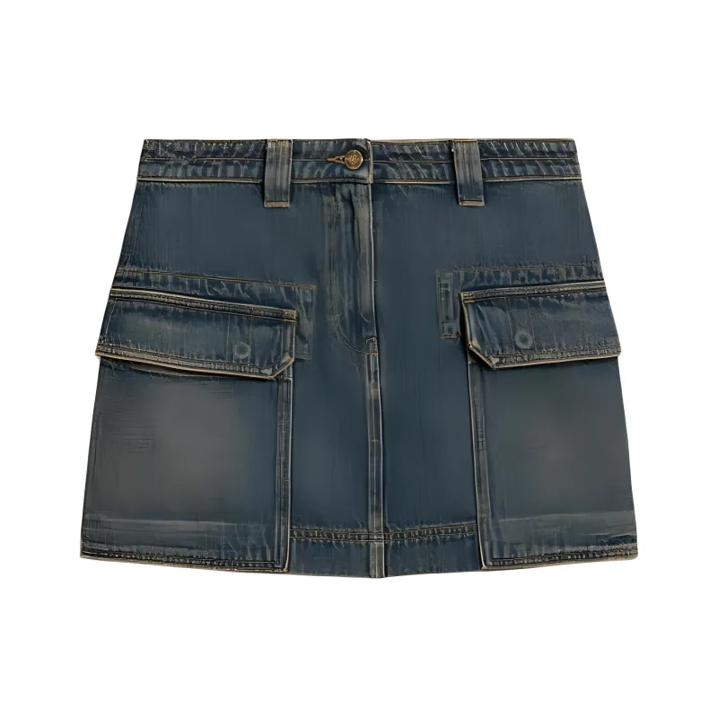 Golden Goose FW24 Denim Short Skirts Women's Blue-0