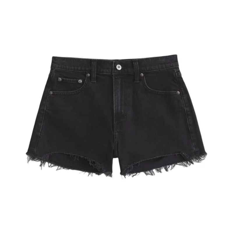 Abercrombie＆Fitch Denim Shorts Women's Black-0