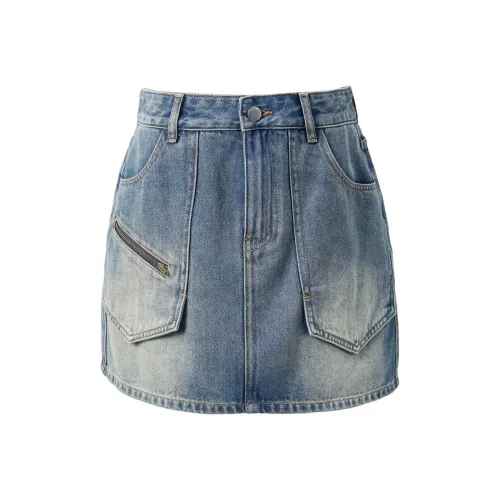 3COLOUR Denim Short Skirts Women's