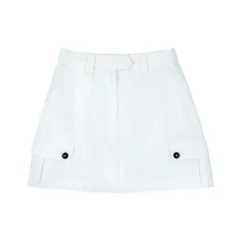 FAIRFAFO Denim Short Skirts Women's White