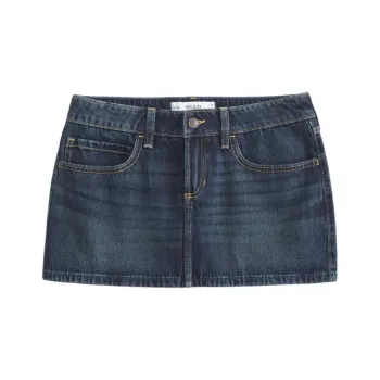 Hollister Denim Short Skirts Women's Dark Blue