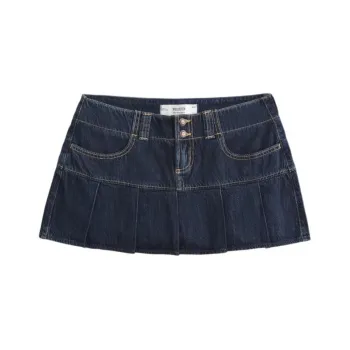 Hollister Denim Short Skirts Women's Dark Blue