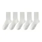 [Black White Sports-Thigh-High Socks]White 5 Pack