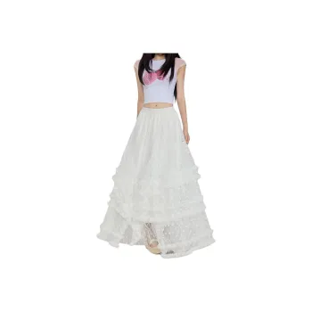 Kazakhstan Casual Long Skirt Women's White
