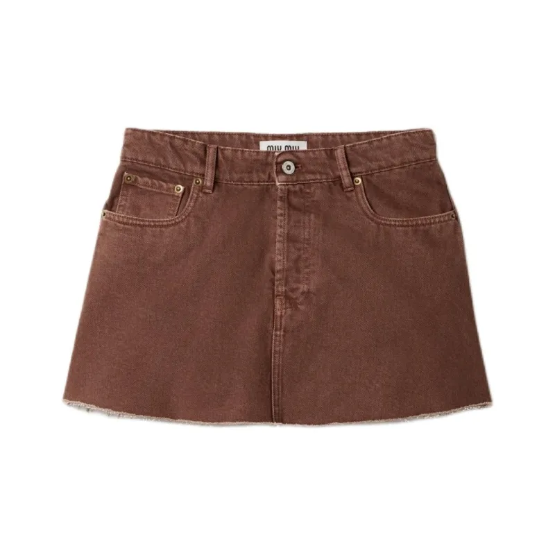 MIU MIU Denim Mini Skirt-0
