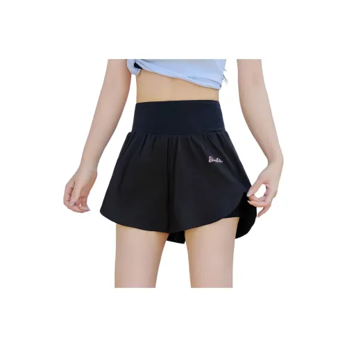 Barbie Sports Shorts Women's Black[Back Pocket, Ultra Stable]