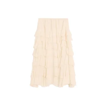 Massimo Dutti Casual Long Skirt Women's Ecru