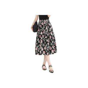 YIRANCHUN Casual Long Skirt Women's Pink Morning Glory