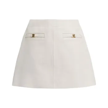 COACH Heritage Leather Short Skirts Women's White