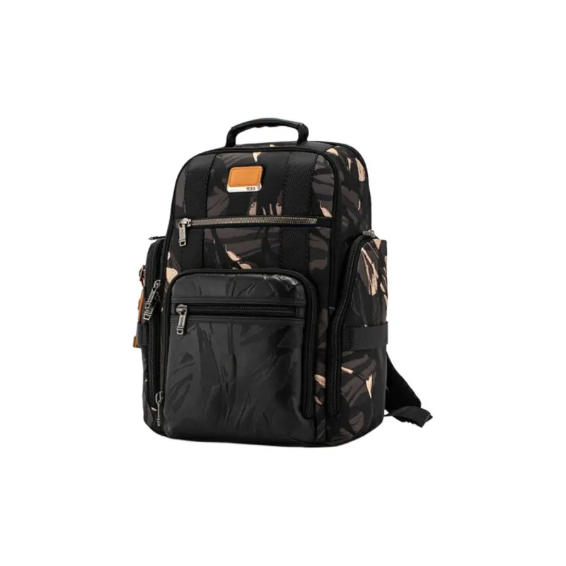 TUMI Alpha Bravo Leather Backpack Men's Gray-1
