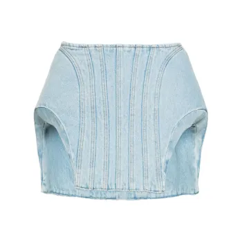Mugler Padded Denim Mini Skirt