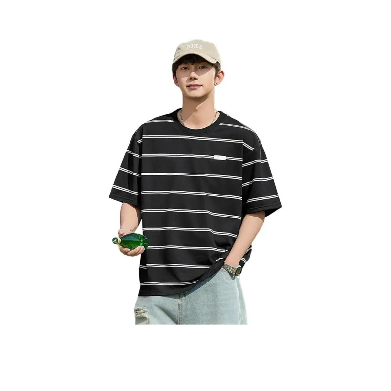 WOOD SOON Loose Fit Casual Hong Kong Chic Half Sleeve T Shirt Unisex-5