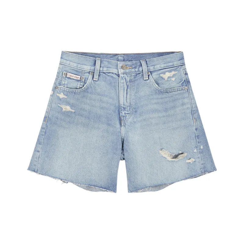 CALVIN KLEIN Denim Shorts Women's Light Blue-0