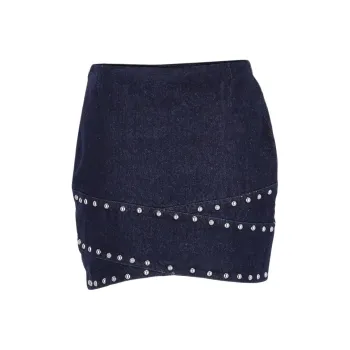 APPARIS Denim Short Skirts Women's Dark Blue