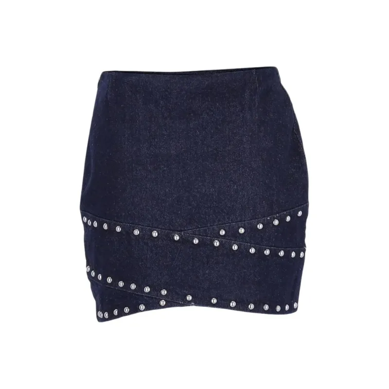 APPARIS Denim Short Skirts Women's Dark Blue-0