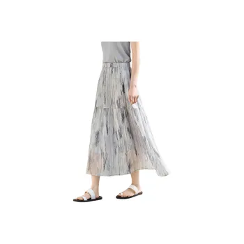 IHIMI Casual Long Skirt Women's Cloud Ink Gray