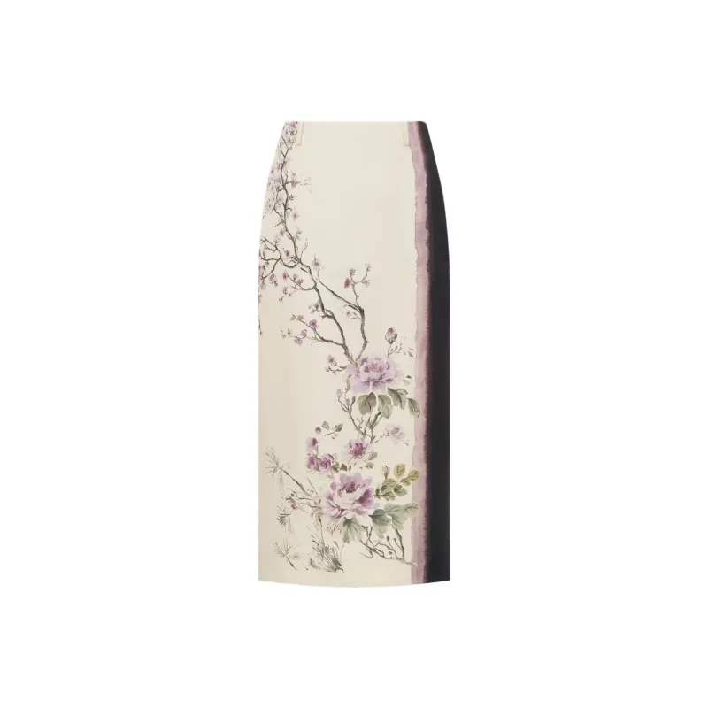DIOR Casual Long Skirt Women's Yellow-0