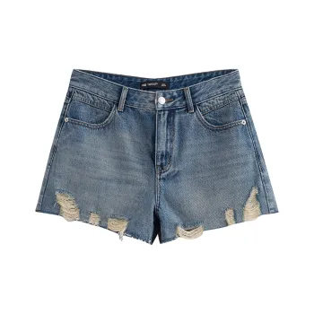 Initial Language Denim Shorts Women's