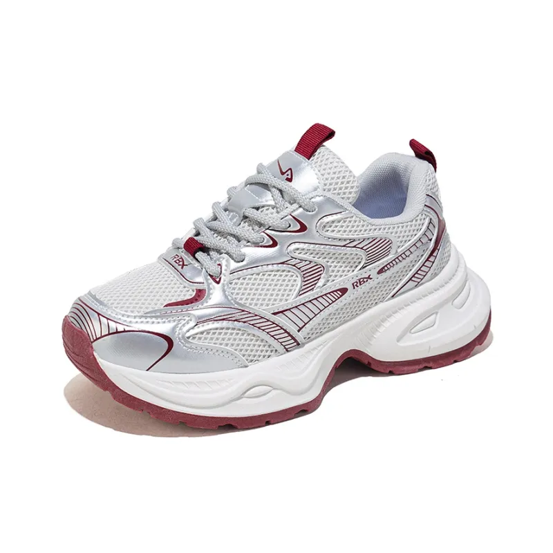 RENBEN Balance Lightweight Height Increasing Low Top Chunky Sneakers Women's Angora Red-2