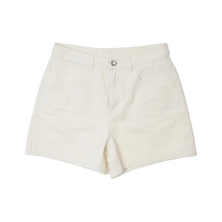 MLB New York Yankees Denim Shorts Women's New York Yankees/Dark Cream-0