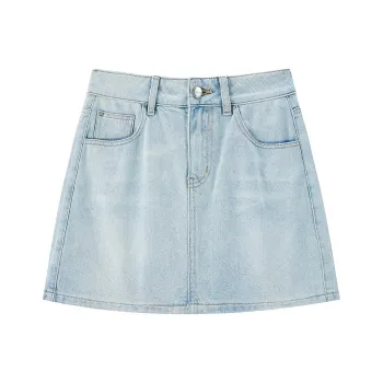 LEDIN Denim Short Skirts Women's Light Denim Blue
