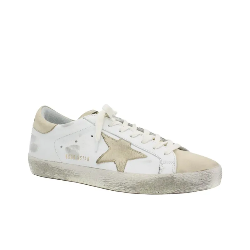 Golden Goose Super Star Low Top Skateboard Shoes Men's Ecru-2