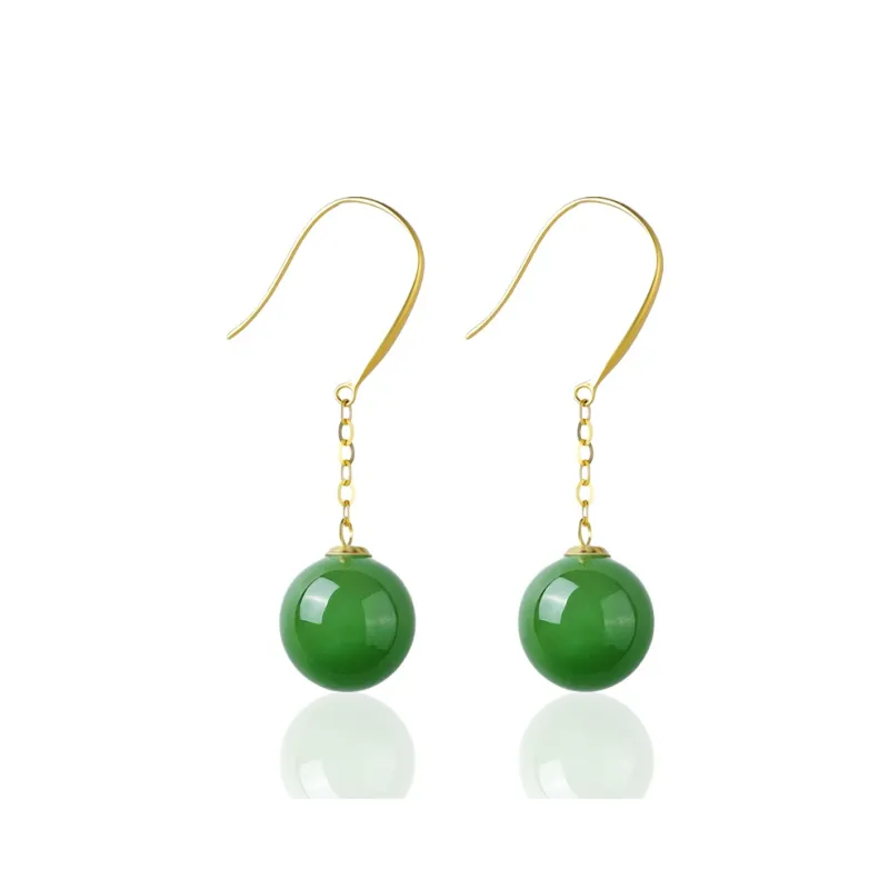 KUNYUYAO Hetian Jade Earrings Jasper Women's-0