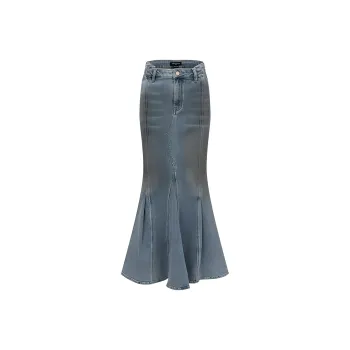 URBAN REVIVO Denim Short Skirts Women's Medium Gray Blue