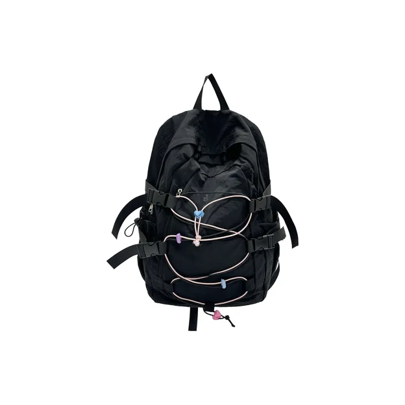 Parker Bear Nylon Fabric Backpack Unisex Multicolor-12
