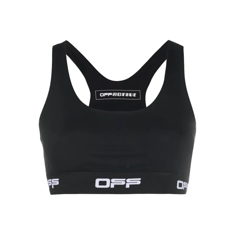 OFF WHITE Racerback Sports Bra Black/White-0