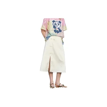 ELF SACK Casual Long Skirt Women's Creamy Apricot
