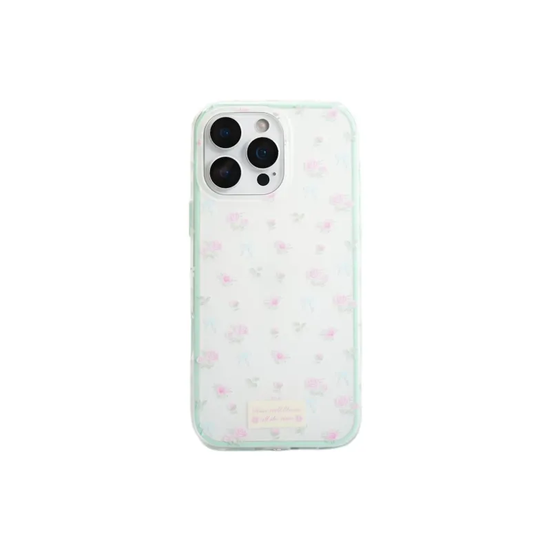 Wei Xin Acrylic Material Bowknot Pink Rose Phone Cases Compatible With IPhone 16/15 Pro Max/Apple 13/14 Pro/Max-0