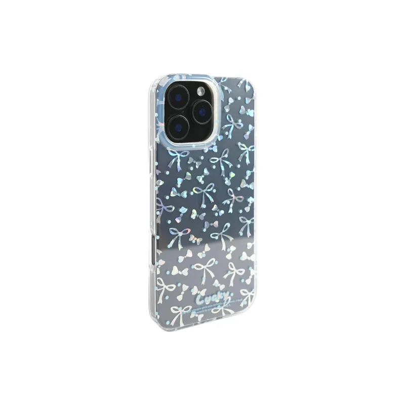 Wei Xin Acrylic Material Laser Polka Dot Bowknot Phone Cases Compatible With IPhone 16/15 Pro Max/Apple 13/14 Pro/Max-1