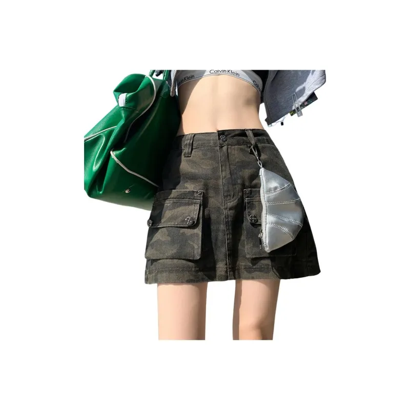Rose Cargo Short Skirts Women's Army Green-0