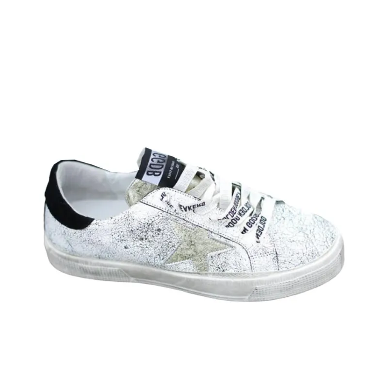 Golden Goose Low Top Skateboard Shoes Women's Silver-1