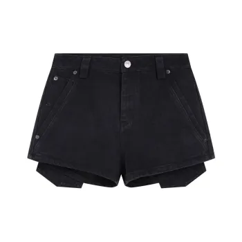 YJ1NGZYZJ Denim Shorts Women's Black
