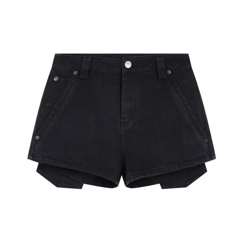 YJ1NGZYZJ Denim Shorts Women's Black-0