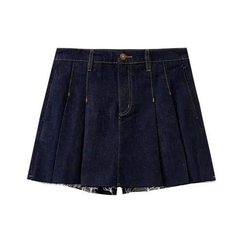 SHUIYUNJIAN Denim Shorts Women's Navy Blue