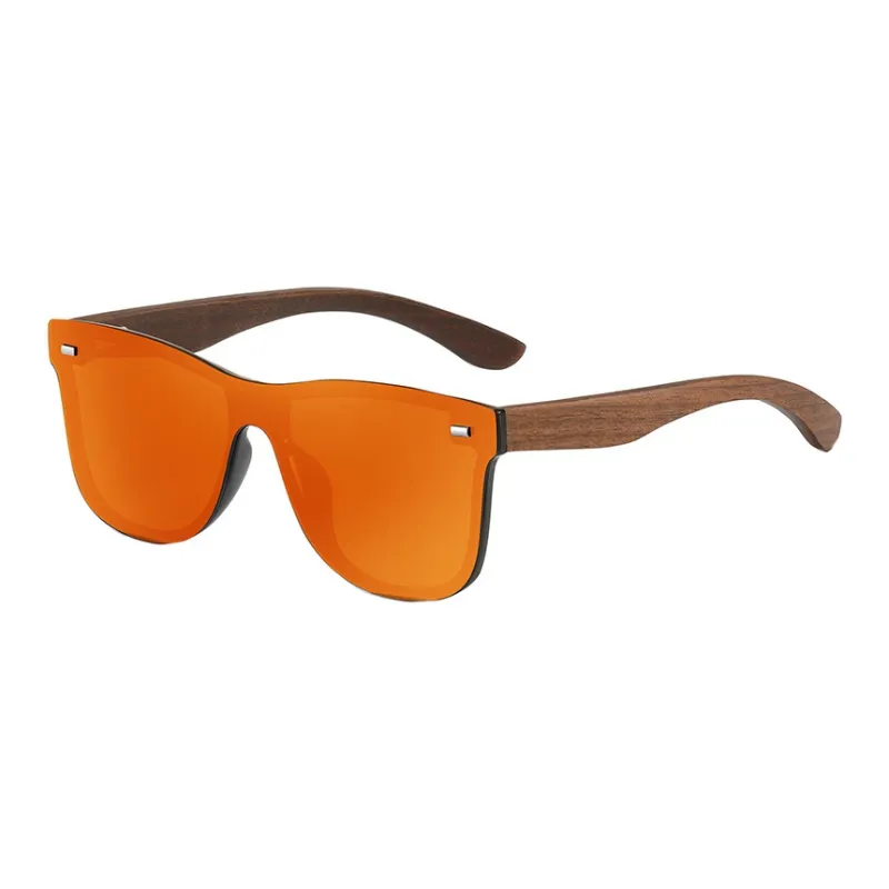 SOMAN PC Bamboo Wood Irregular Shape Sunglasses Unisex-4