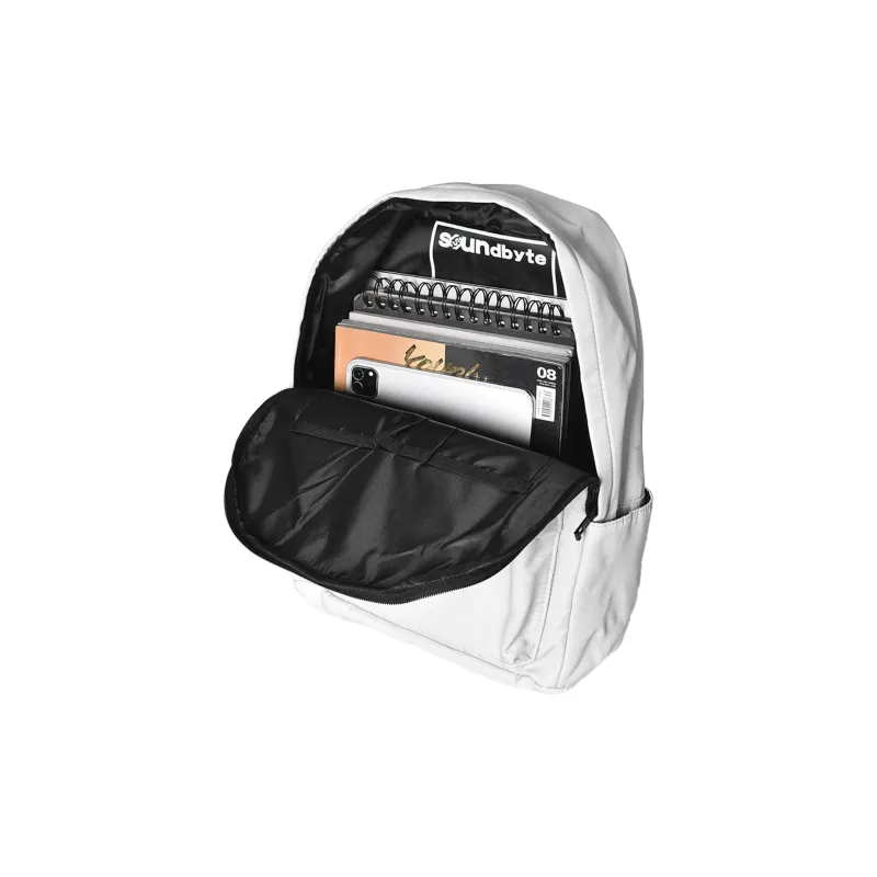 Soundbyte Polyester Backpack Women's Gray White-4