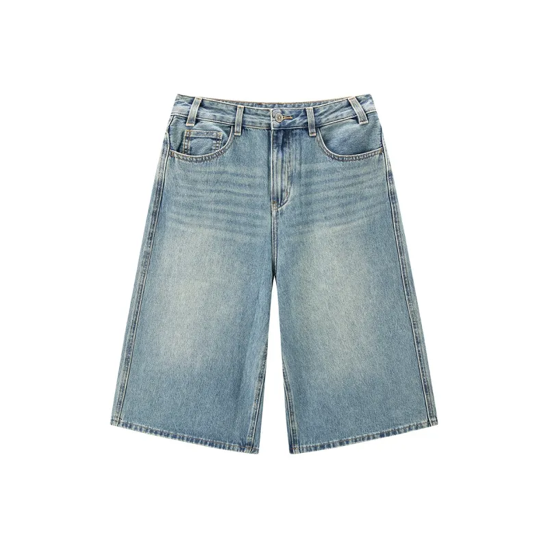 LEDIN Denim Shorts Women's Denim Dark Blue-0