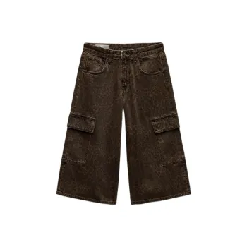 ZARA Trf Denim Shorts Women's Khaki