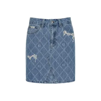 GUESS Denim Short Skirts Women's Blue