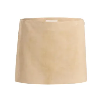 KHAITE FW24 Jett Skirt Leather Short Skirts Women's Sand/Sand