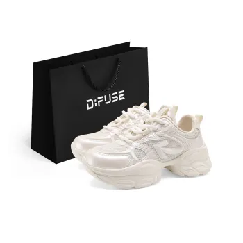 D FUSE SCANDINAVIA Abrasion Resistant Height Increasing Low Top Chunky Sneakers Women's Beige
