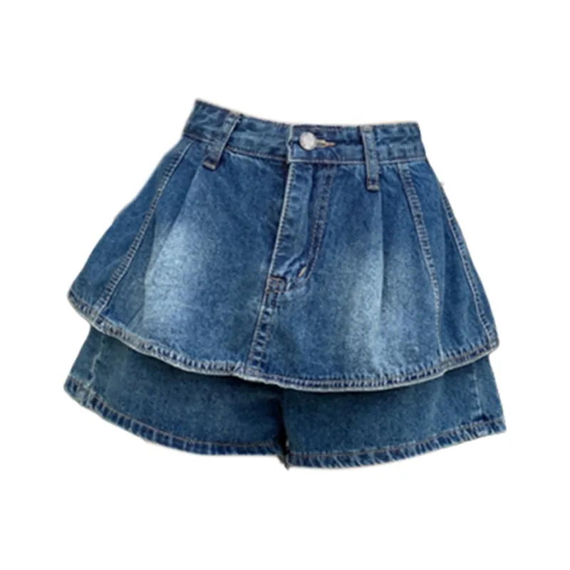 FLIM Denim Short Skirts Women's Blue-0