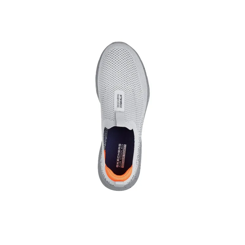 Skechers MEN'S GO WALK Support Low Top Casual Shoes Men's Gray Orange-2